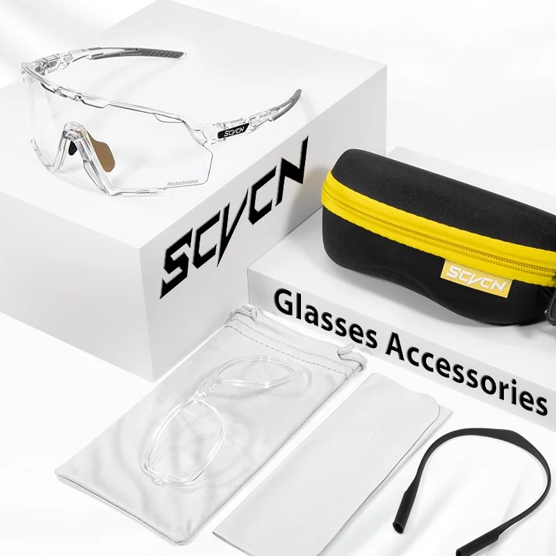 SCVCN Occhiali da sole fotocromatici a colori UV400 Occhiali da ciclismo Uomo Donna Corsa Escursionismo MTB Occhiali sportivi da strada Occhiali rossi da esterno