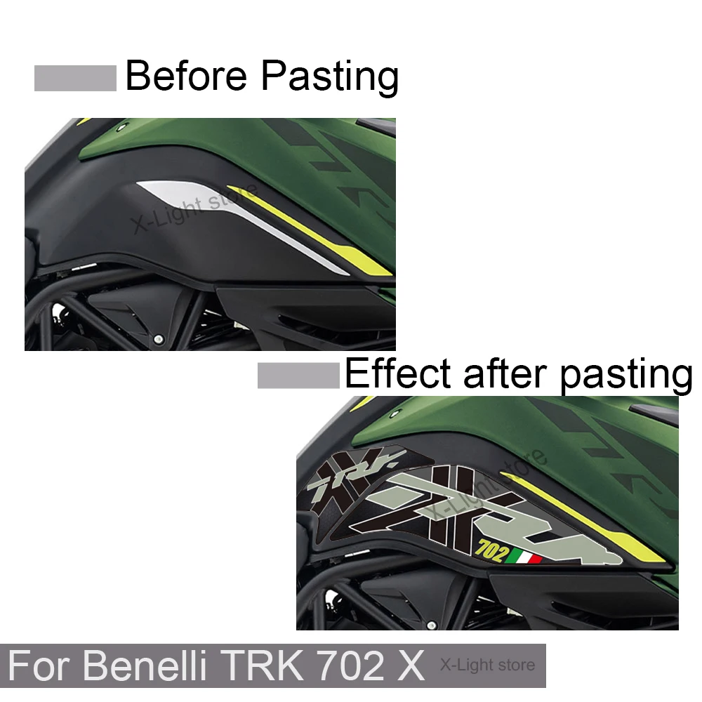 Motorfiets Tank Sticker Pad Antislip Kant Brandstof Rubber Waterdichte Stickers Voor Benelli Trk 702 X 702x Avontuur 2023 2024