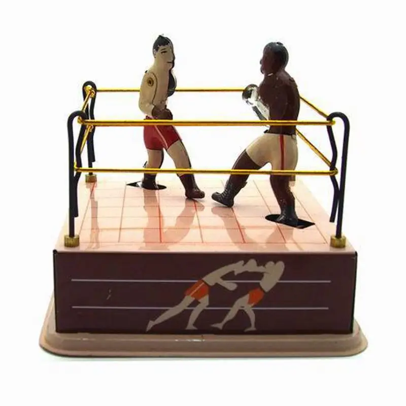 Kids Wind-up Toy High Quality ABS Atmosphere Crafts Friction Power Boxing Ring Wrestling Boxers New Year Kids Rewards