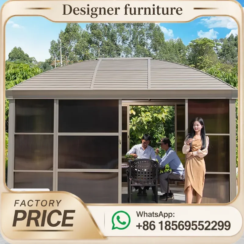 Heavy Duty Galvanized Steel Gazebo 10x13 Ft Outdoor Sun Room Garden Patio Furniture Weatherproof Canopy Shelter