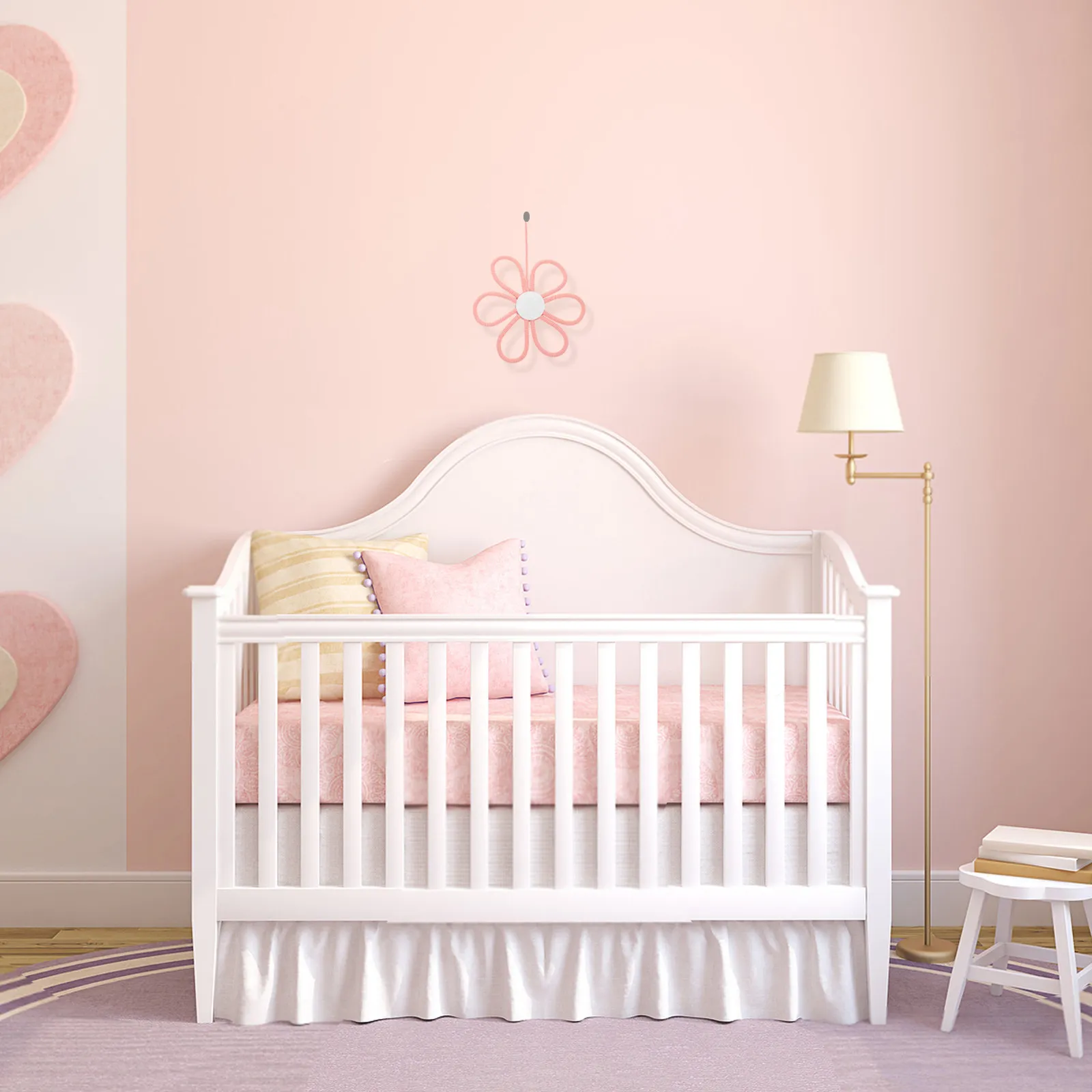 Decoración de Pared Boho para Cuarto de Bebé, Flor Tejida Colgante, Decoración para Cuarto de Niña, Adorno Tejido para Pared