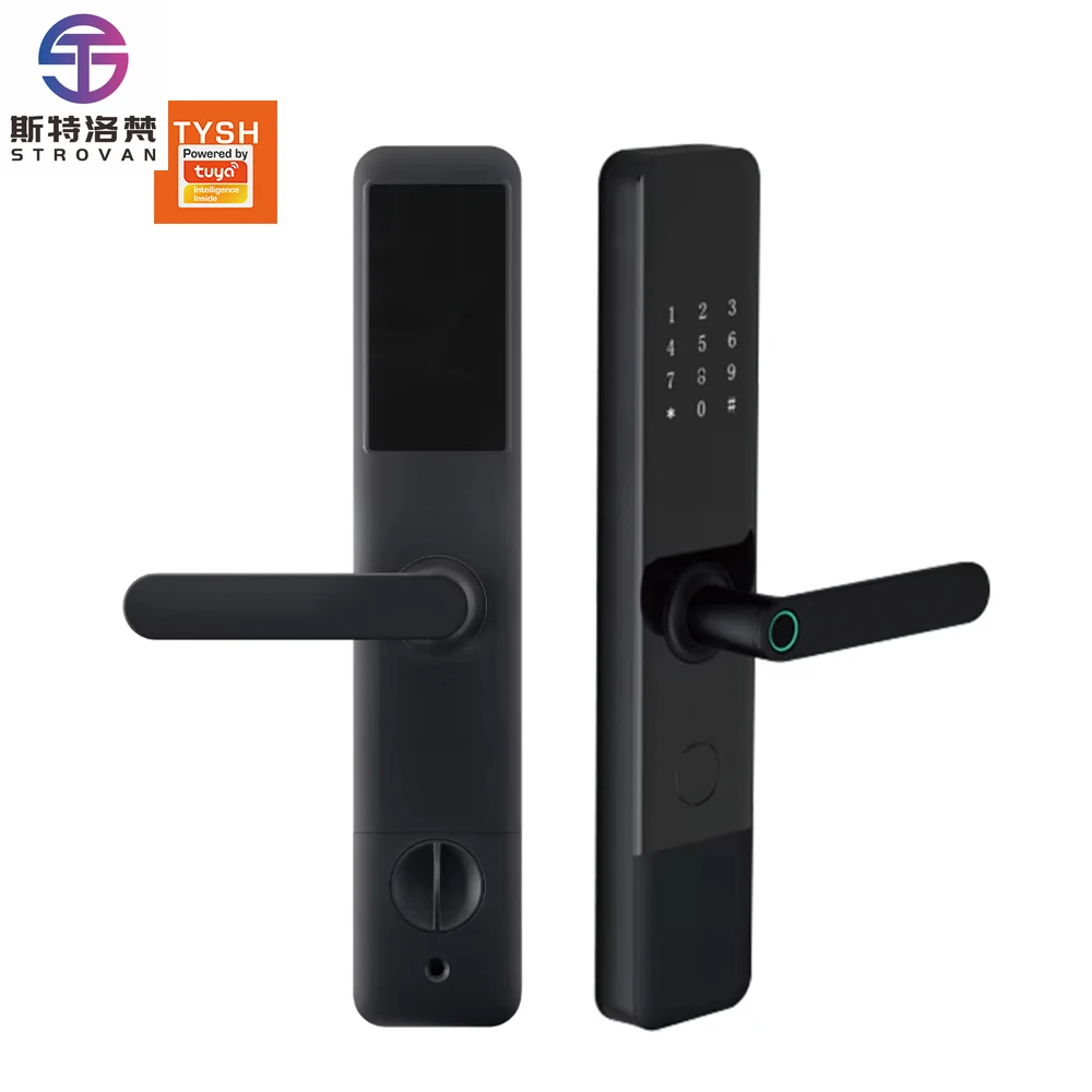 

STLF Tuya Smart Fingerprint Biometric Door Lock Aluminum Alloy WiFi Zigbee Digital for Hotels Apartments Residences Cloud Data