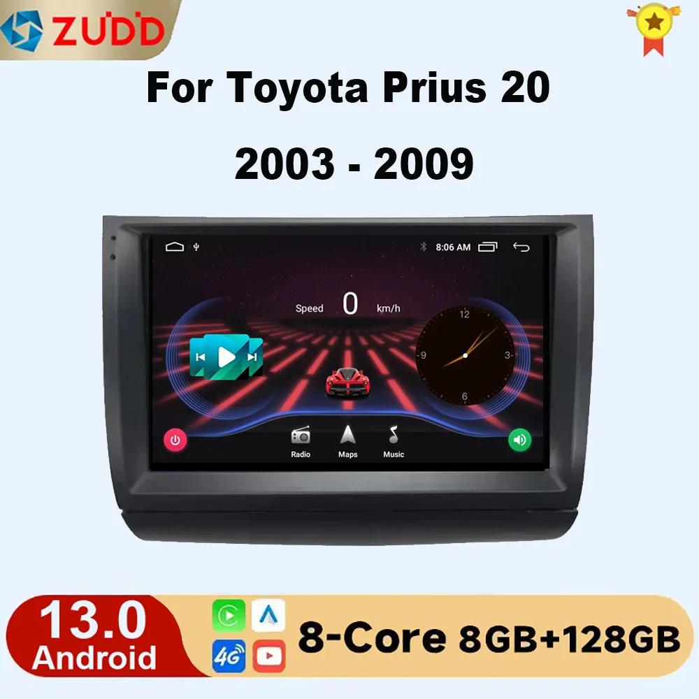 

Carplay Autoradio 2 din Android 10 For Toyota Prius 20 2003-2009 Car Radio Multimedia Video Player GPS Navigation Stereo BT HU