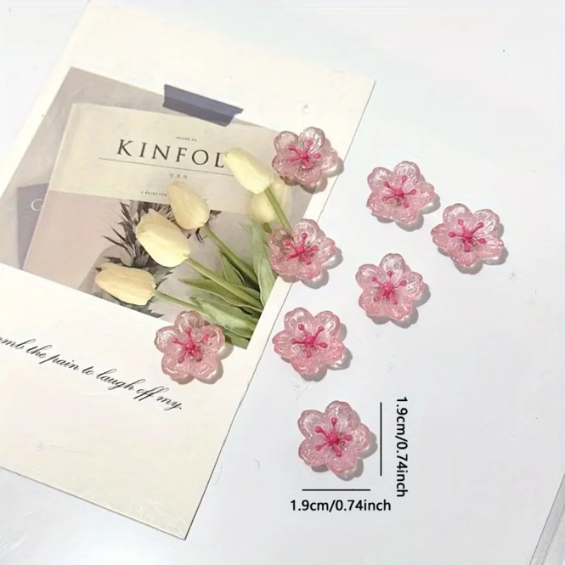 10 Pieces of Pink Cherry Blossom Fridge Magnets, Cute Decorative Magnets, Fridge Magnets, Office Whiteboard, Kitchen Decoration