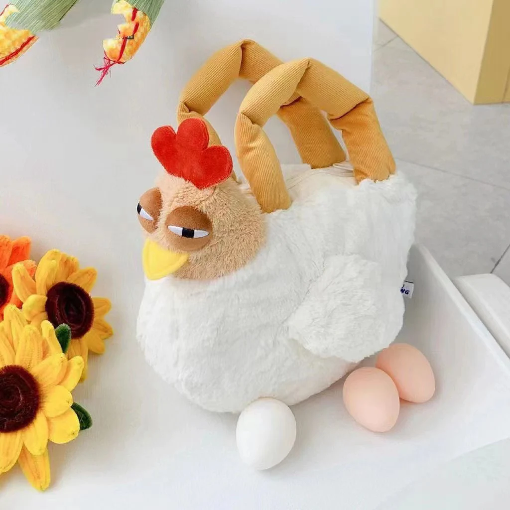 Fun Sleepy Chicken Plush Bag Doll Alcoholic Chicken Soft Stuffed Cotton Plush Tote Decorated Home For Birthday Gift To Friend