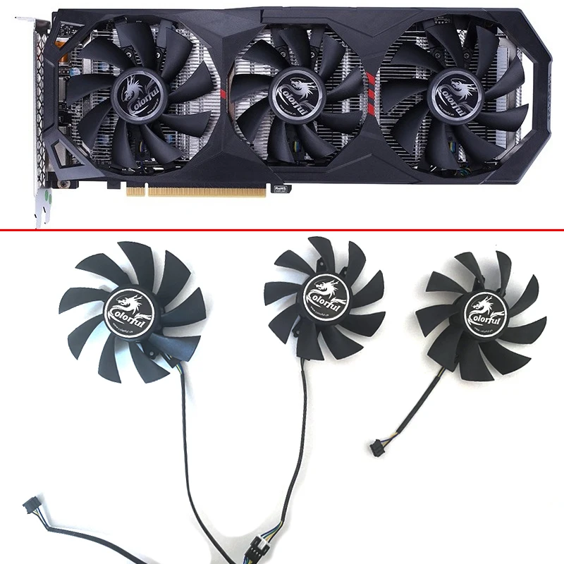 

3PCS Cooling Fan 85MM 75MM 4PIN iGame RTX2070 SUPER GPU Fan For Colorful RTX2080 SUPER Gaming GTX1660 SUPER Ultra RTX 2060 Ultra