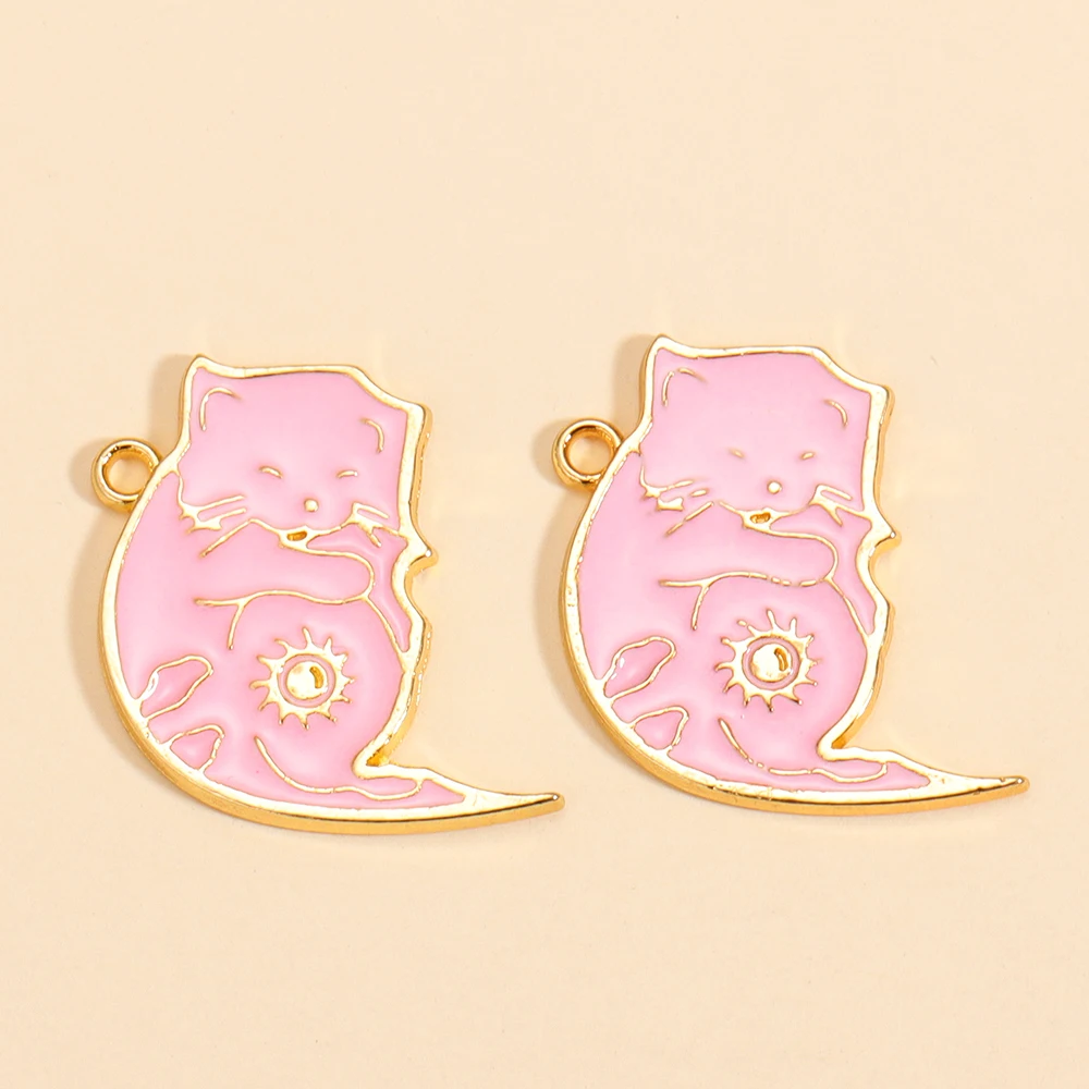 10 Stück süße Katze Charms Legierung Tier Anhänger für DIY Schmuckherstellung Armband Halskette handgemachte Accessoires Bastelbedarf – Detail 6