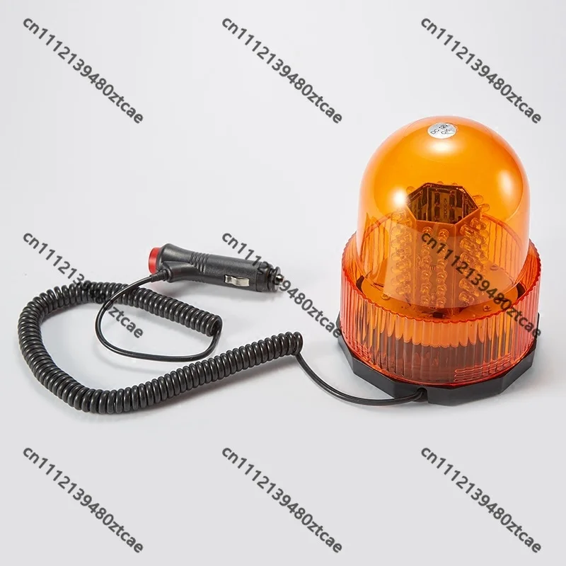 12‑24V Pointed Round Magnetic LED Rotating Strobe Warning Light,High Brightness Roof Beacon for School Bus & Engineering Vehicle