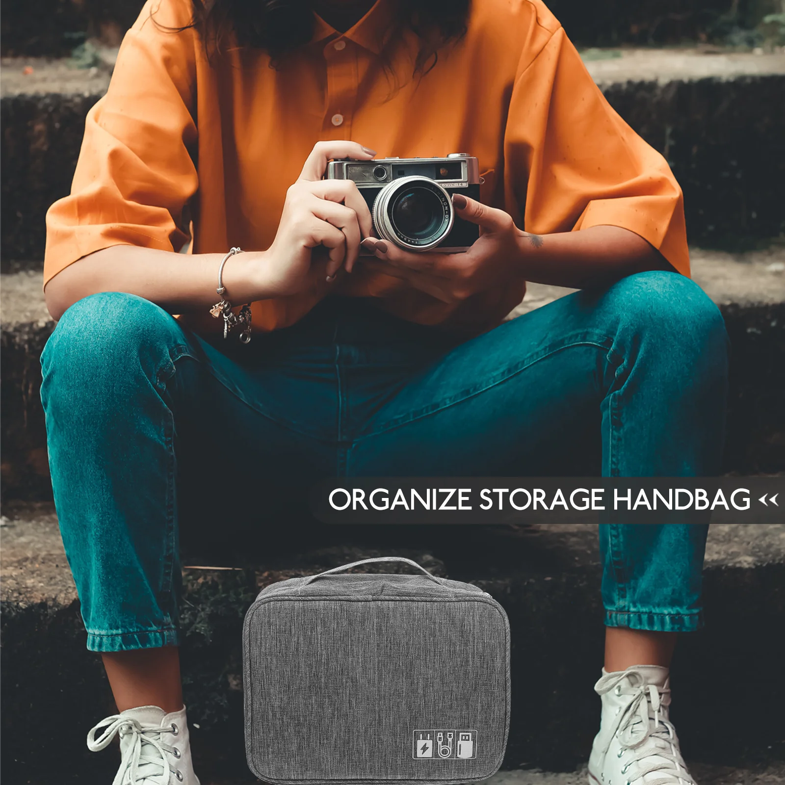 

Ample Capacity Digital Storage Bag Shockproof Lightweight Organizer Multifunctional Electronic Accessories Case For Camera Power