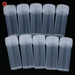 10Pcs 5ml Plastic Test Tubes Vials Sample Container Powder Craft Screw Cap Bottles for Office School Chemistry Supplies New