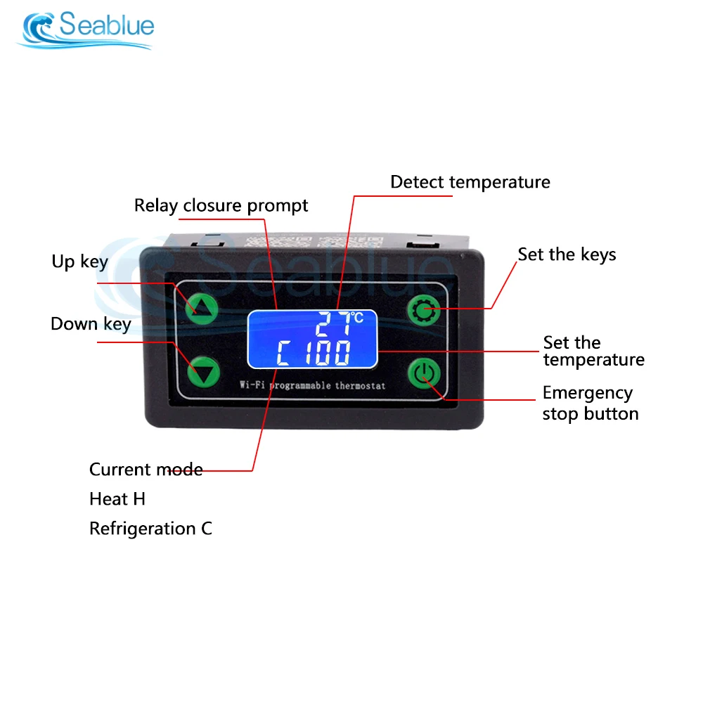 1PCS WIFI Remote High Temperature Digital Thermostat K-type Thermocouple High Temperature Controller -99~999 Degrees ZFX-TW01