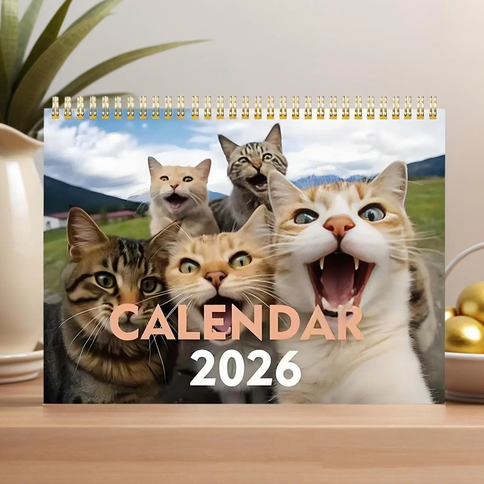 Calendario gattino 2026 12 mesi Promemoria appuntamenti Calendario a tema gatto per adulti Bambini Studenti Insegnanti Camera da letto Aula Casa