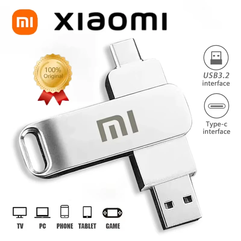 Xiaomi 16TB USB3.2 Flash Drive Type-C U Disk High-Speed Pen Drive U Flash Drive Portable SSD 8TB 4TB For Laptop Computer Car New