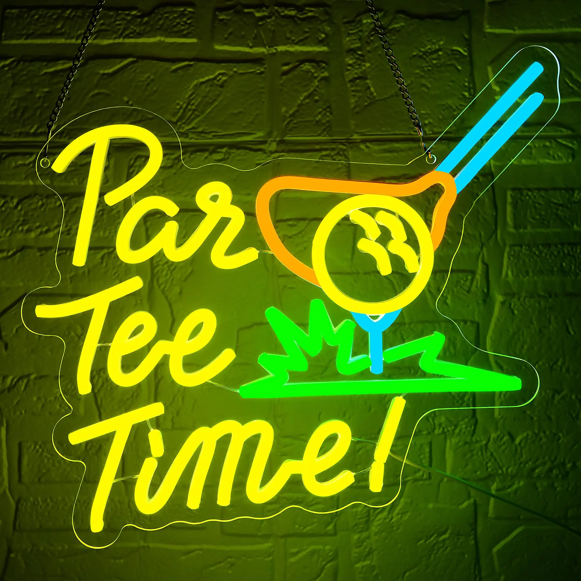 

Par Tee Time Neon Sign Golf Light for Man Cave Светодиодный световой знак для Golf Course Gym Club Спальня Парк Вечеринка Декор Подарки на день рождения