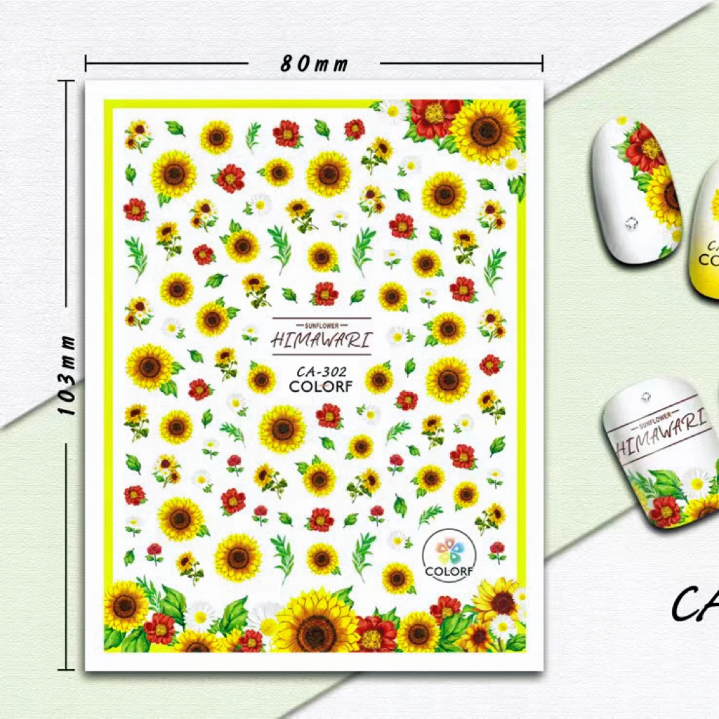 

1 Sheet Sunflower Small Daisies Nail Art Summer Sun Flower Vibrant Nail Paste Flower Summer Sun Fashion Design Accessories