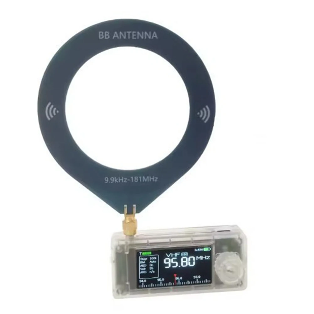 

B50B-Mini Radio SI4732 Full Band LSB USB AM FM Radio SW MW VHF Portable Pocket Radio Transparent Case With 3D Bracket