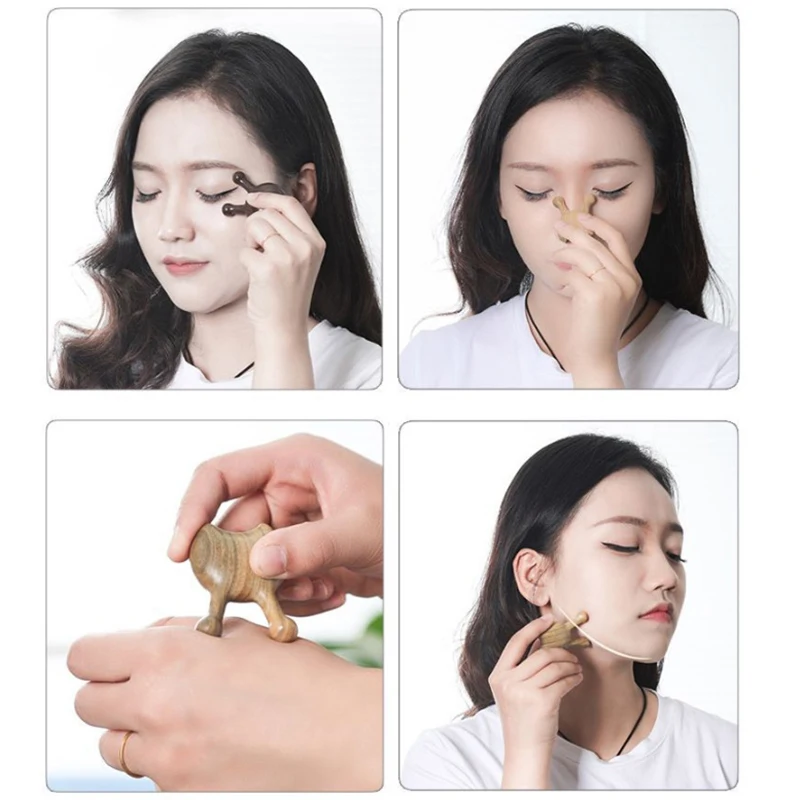 

1Pcs Sandalwood Nose Massager Promote Blood Circulation Trigger Point Therapy Pedicure Gua Sha Board Nose Lifting Tool Massager