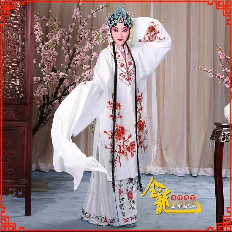 Full Dragon Costume Red Peony Women's Robe/Beijing Opera Clothes Performance Dress Leading Actress Huadan Clothes