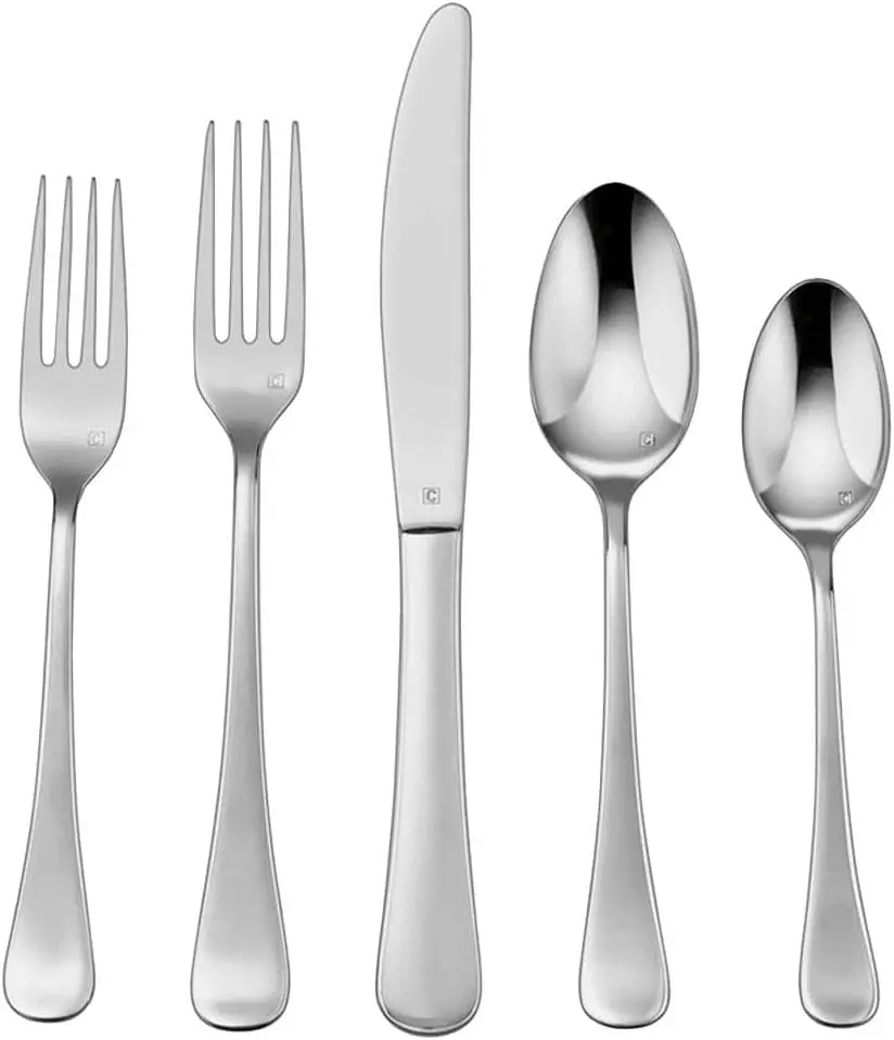 

20 Piece Flatware Set, Trevoux Heavy-Gauge Stainless Steel, Dishwasher Safe, European Style