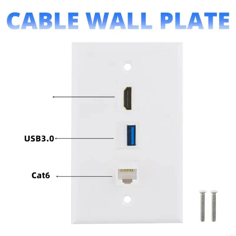 F92A USB CAT6 RJ45 Ethernet Faceplate per esperienza multimediale migliorata