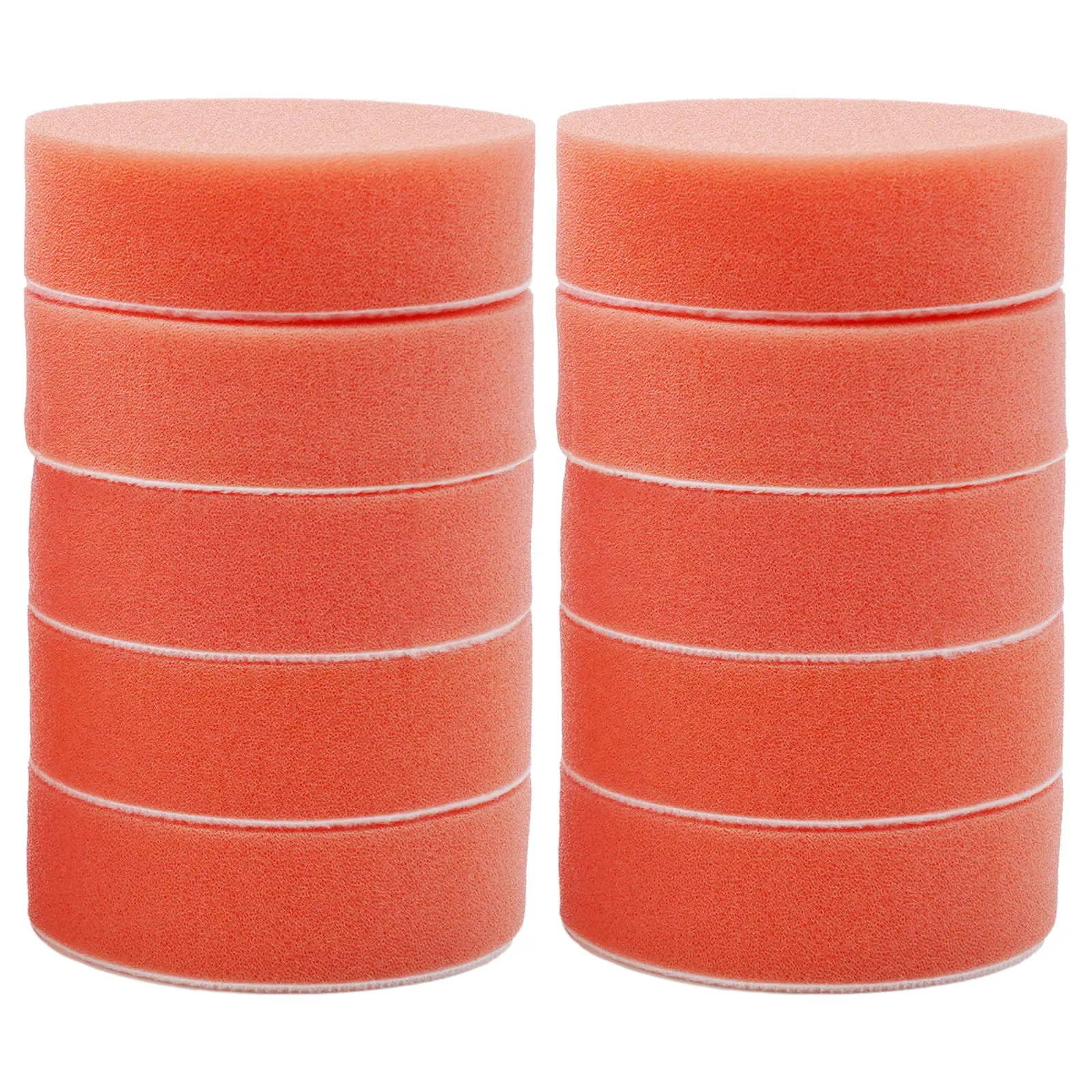 10PCS 75mm Car Polishing Sponge Kit Waxing Orange Smooth Flat Sponge Polishing Pad Cleaning Tool For Car Polisher