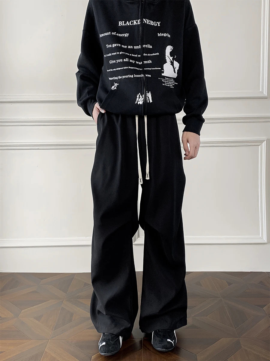 

Folded Workwear Pants Men Summer New Loose Casual Wide Leg American Trend Straight Soldier Long Trousers Casual Pants