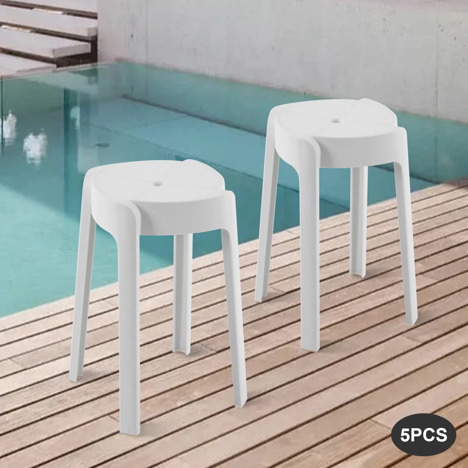 5 pçs branco em forma de l bancos de pilha de plástico ao ar livre indoor cozinha cadeiras de barra assento empilhável para salas de aula salas de estar escritórios