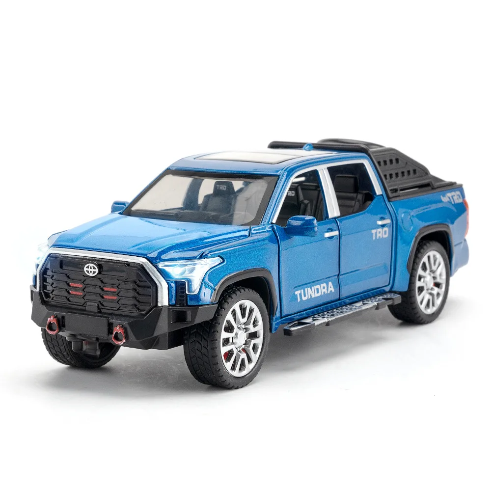 1:32 Toyota Tundra Alloy Car Model Metal Diecast Toy Vehicle Pull Back Sound And Light Simulation Cars Toys For Kid Boys Gift