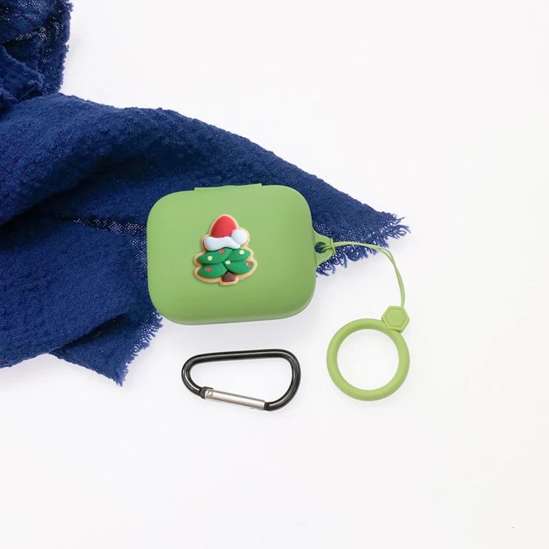 الكرتون عيد الميلاد سماعة الحال بالنسبة لسامسونج غالاكسي براعم لايف/غالاكسي براعم لايف/براعم 2 برو سيليكون شحن صندوق غطاء براعم برو