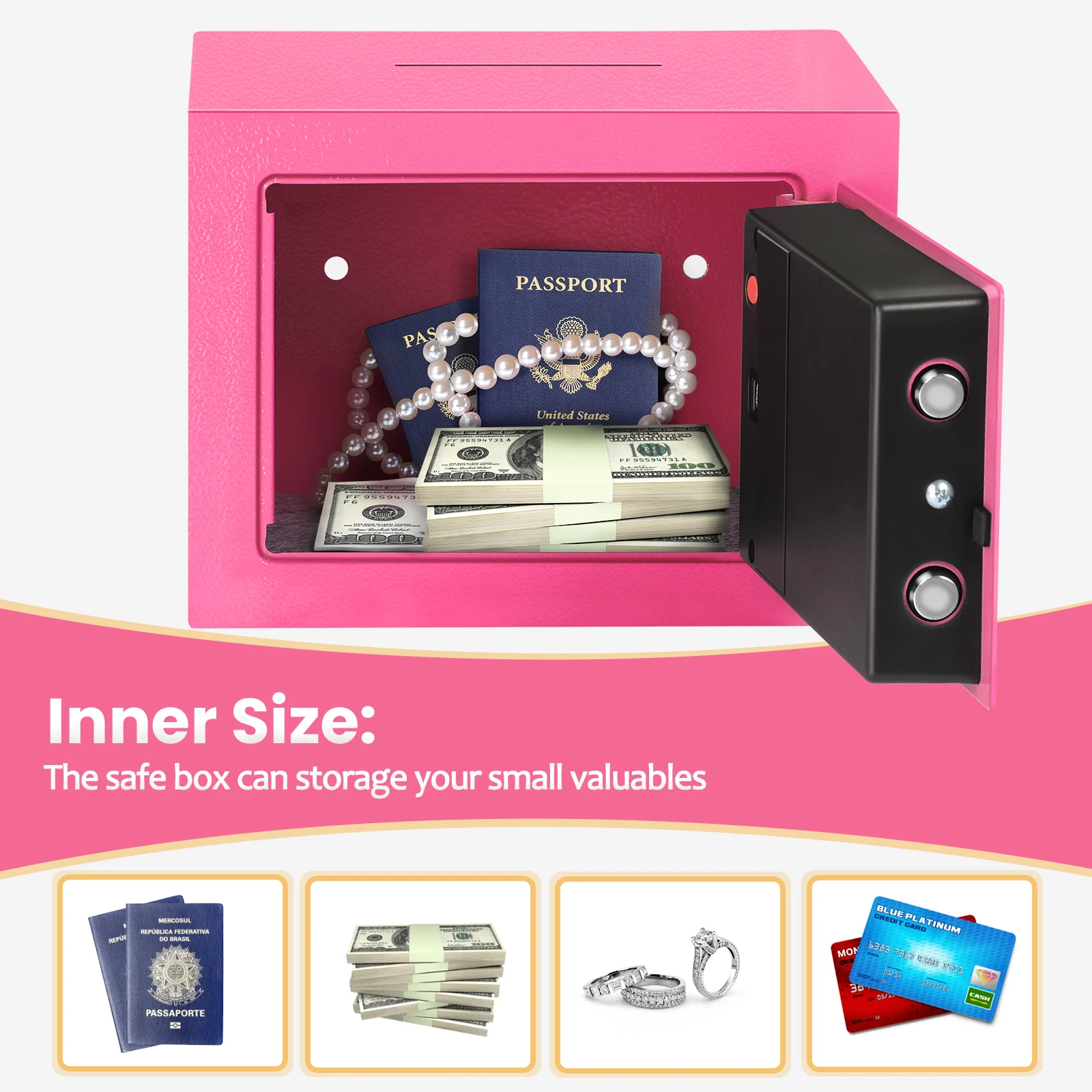 Digital Fireproof Safe with Electronic Lock & Anti-Theft Security for Home Small Cash Storage image 5
