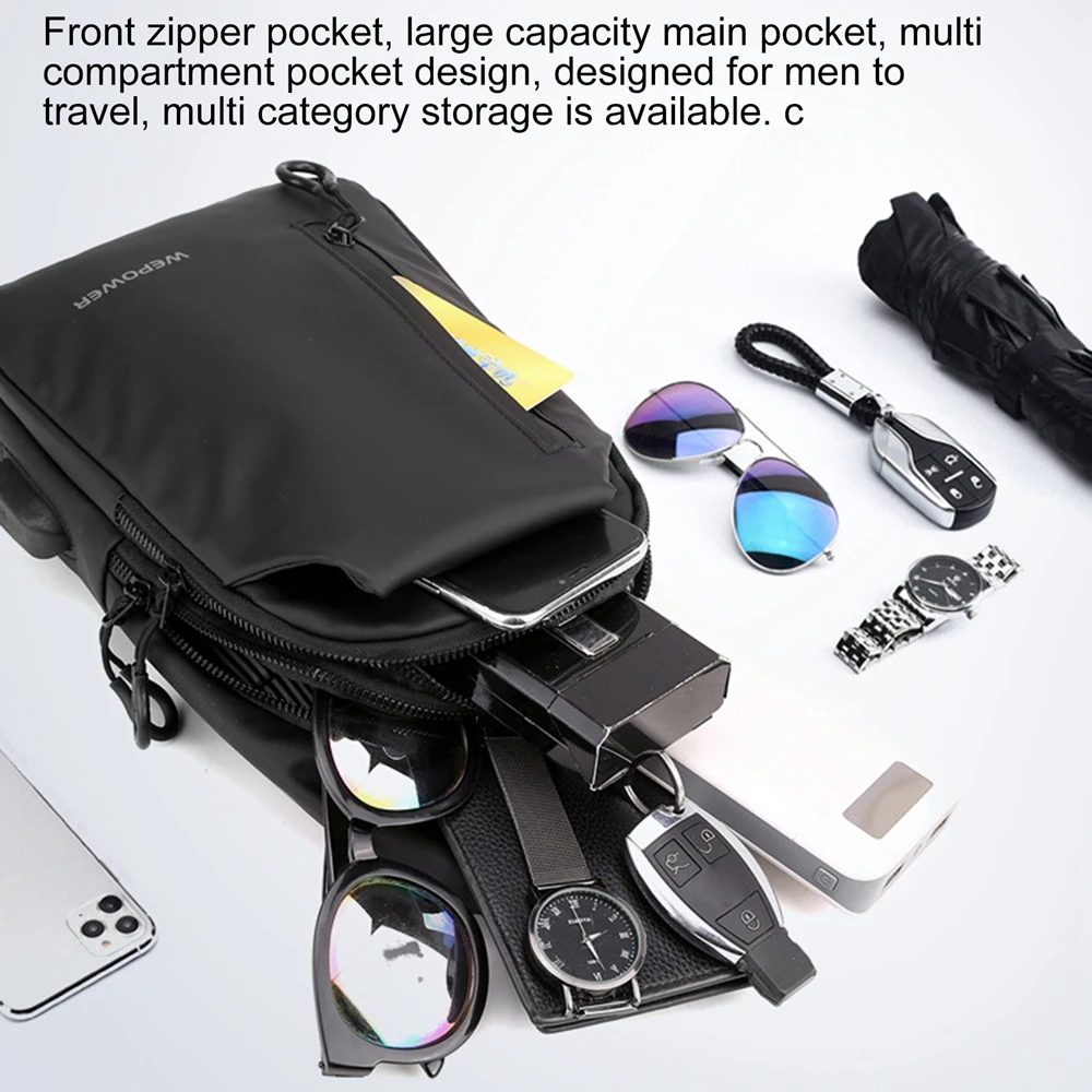 Men Sling Backpack Sports Crossbody Bag Waterproof Shoulder Pouch Small Travel Hiking Daypack Multiple Pockets Fanny Packs