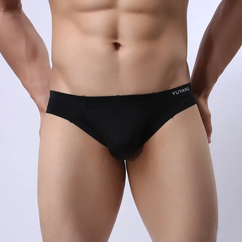 

Men's Low-Waist Briefs Ice Silk Ultrathin Sexy Men Underwear U Convex Design Underpants Men Wholesale Breathable Briefs