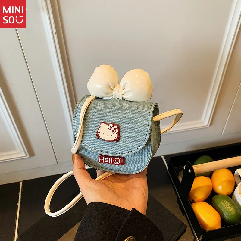 Miniso Kids Cat Purse with Bow, Cute Mini Crossbody Bag for Toddler Girls