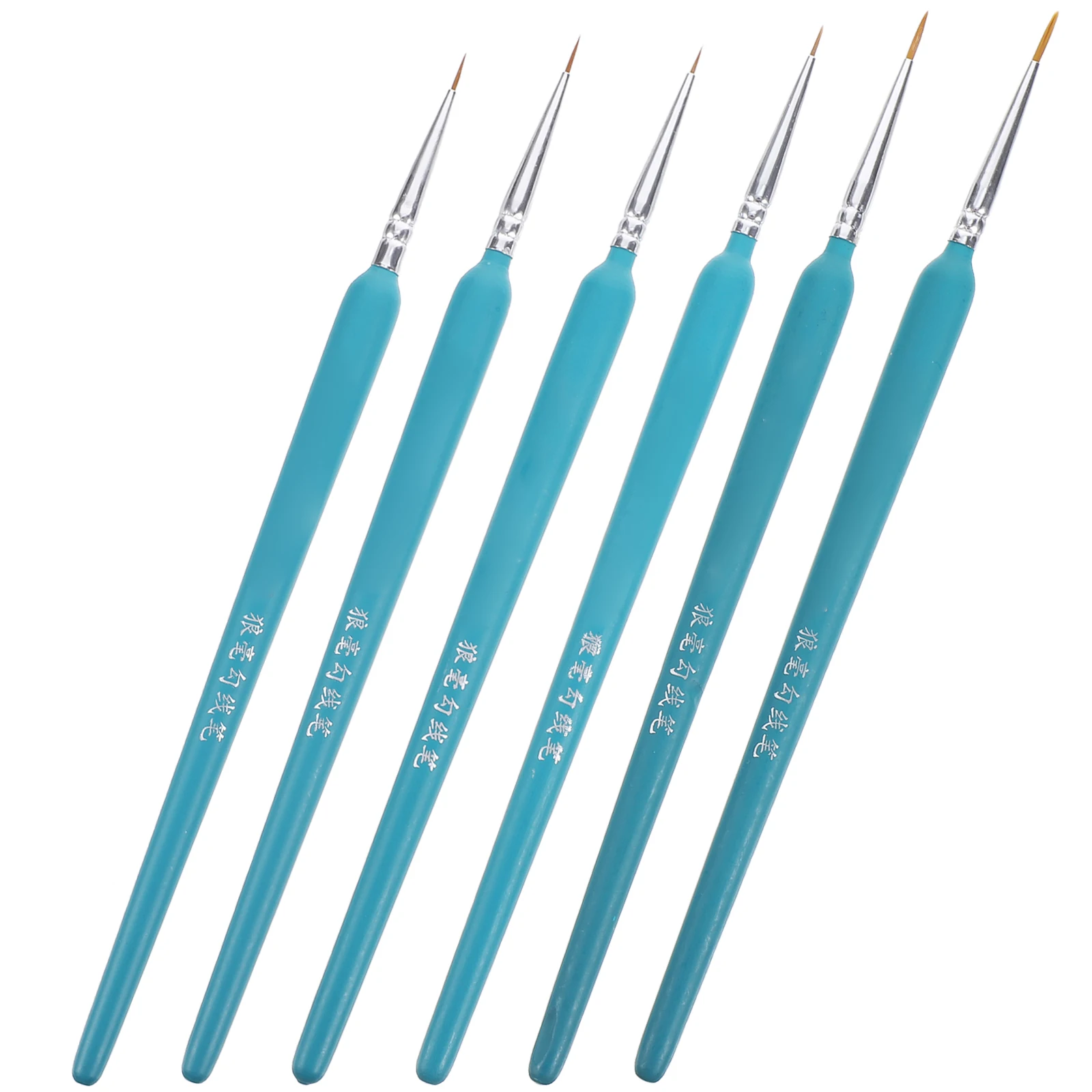 

6pcs Detail Paint Brush Fine Tip Watercolor Brushes Durable Wooden Handle For Acrylic Gouache Oil Lightweight Travel Set Art