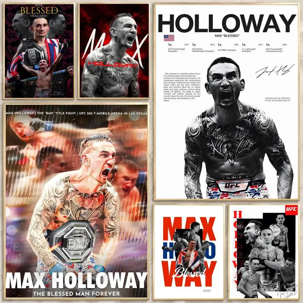 Athlete Max Holloway Poster Print Wall Art Pictures Canvas Painting Living Room Bedroom Home Decor