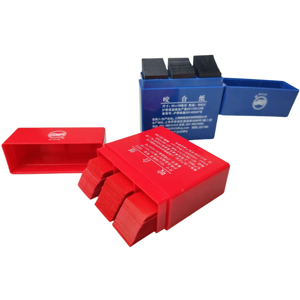 300 Pcs/Box Dental Articulating Paper Strips 55x18mm - Teeth Bite Marking Checker for Oral Occlusion Analysis & Adjustment