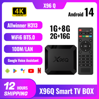 Original X96 mini TV box Android 11.0 H313 S Quad Core 2GB 16GB 4G WiFi 4K UHD HDR 10H265 multimedia player TV Box