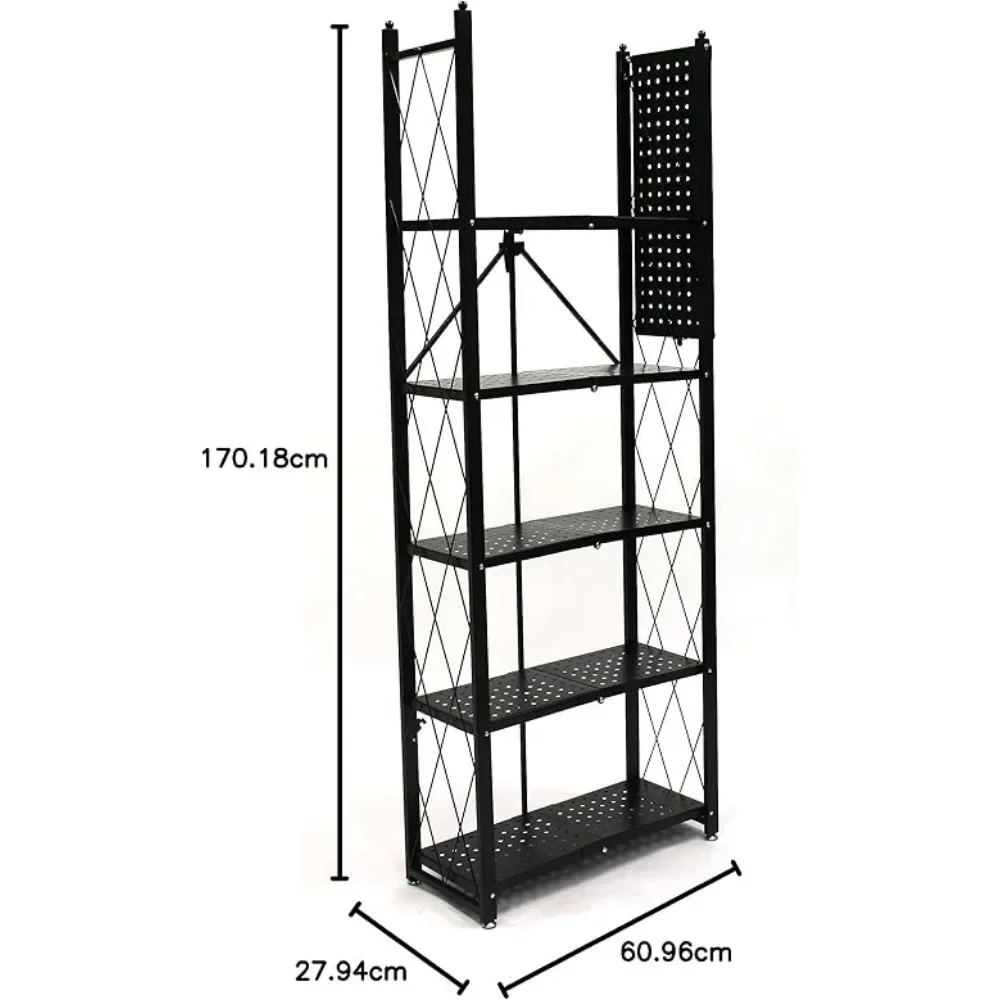 6-Shelf Bookcase | Open Style, Freestanding, No assembly/no tools required, Modern Vertical Furniture | Black 11