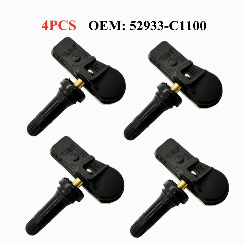 4PCS 52933-C1100 52933C1100 433MHz TPMS Tire Pressure Monitor Sensor For Hyundai Creta IX25 I40 IX35 Sonata 2014-2018 Tucson KIA