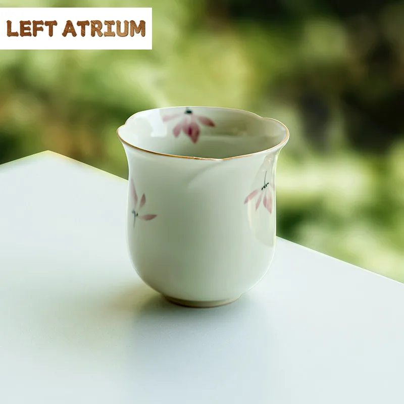 

2 шт./лот, ручная роспись, чайная чашка с розовой орхидеей, трава, пепел, чаша для чая, чашка для дегустации чая, чашка для запаха, чашка Jianzhan Master Cup, чайный набор, 80 мл