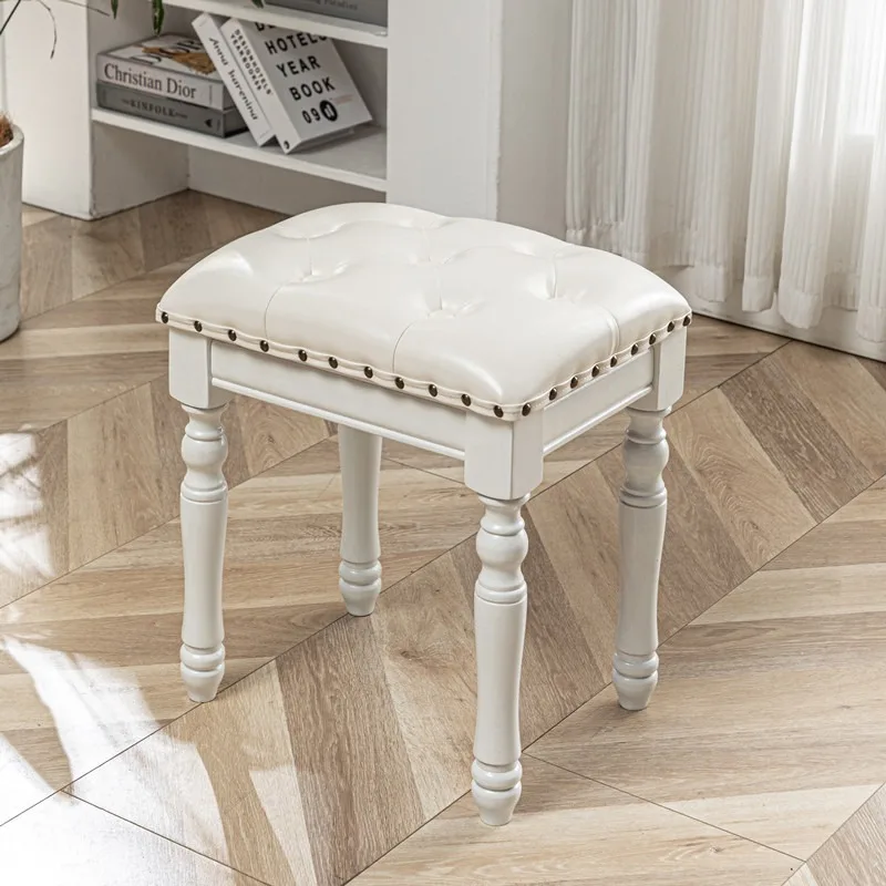 

Табурет для макияжа из цельного дерева, американский комод для спальни, простая современная мягкая сумка для переодевания для спальни