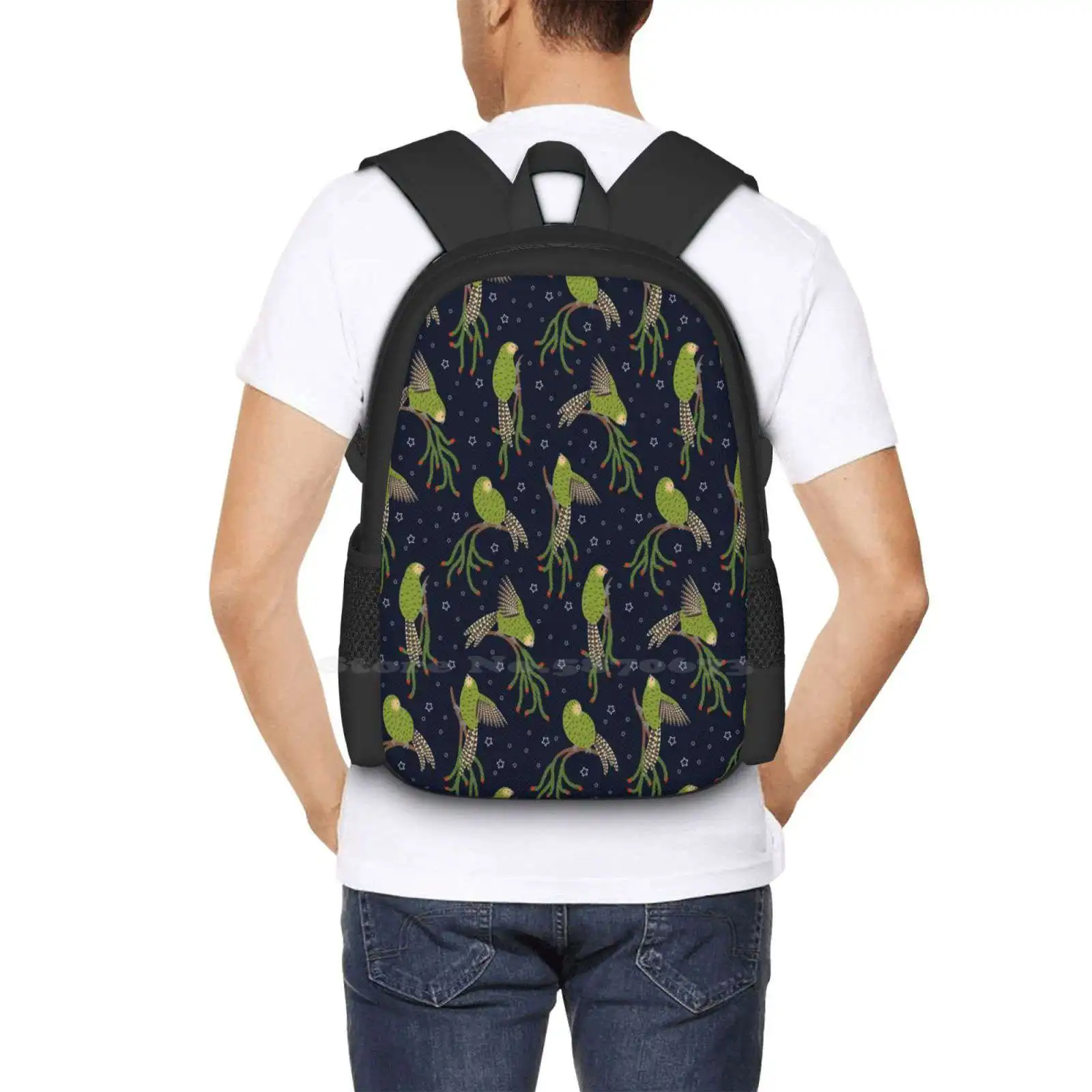 Kakapo und rimu neuankömmlinge unisex taschen studenten tasche rucksack kakapo rimu kiwiana nz neuseeland vogel papagei