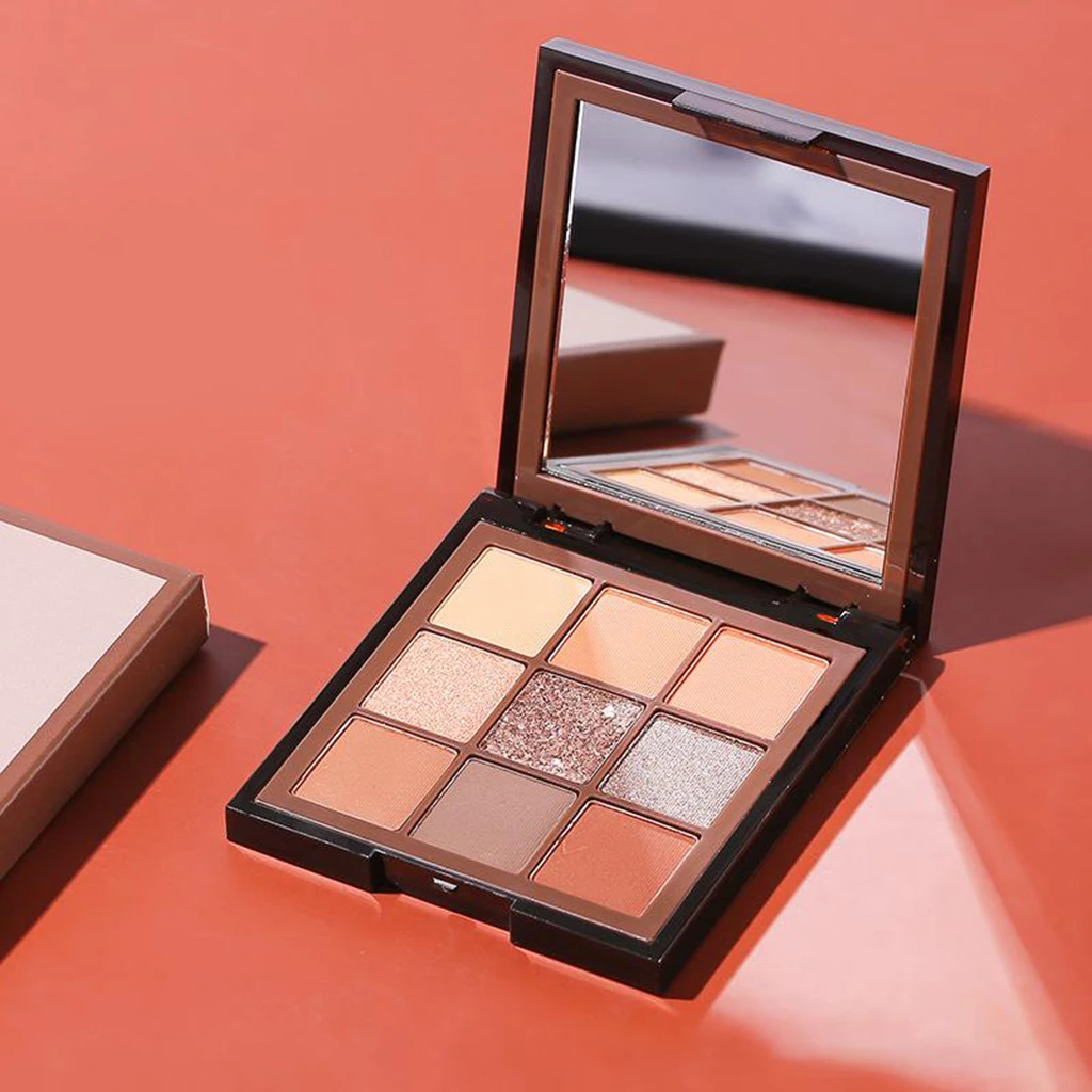 لوحات مكياج ظلال عيون غير لامعة ولامعة مقاومة للعرق، 9 ألوان مصبوغة للغاية