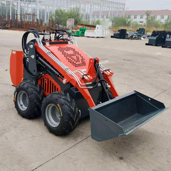 Euro5 Wheel Mini Skid Steer Loader Home Diesel Hydraulic Mini Skid Steer Loader Farm 4WD Skid Steer Loader