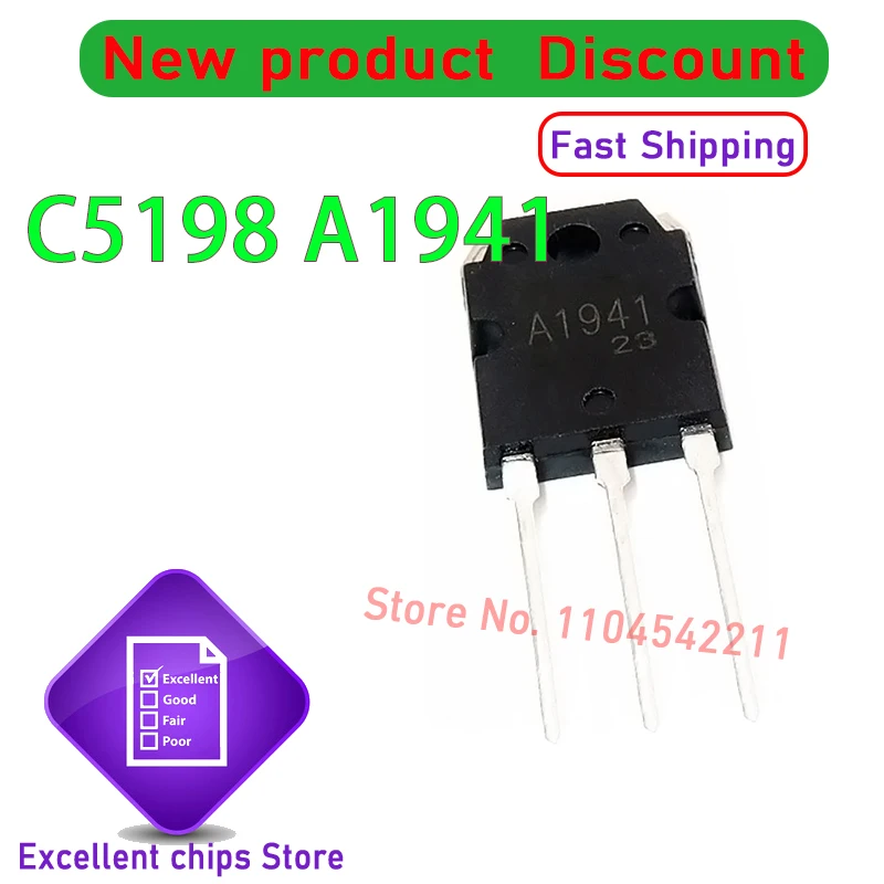 Original C5198 A1941 2SC5198 2SA1941 TO-3P Audio Power Amplifier Transistor 100% New and Genuine (10-20)pairs/lot