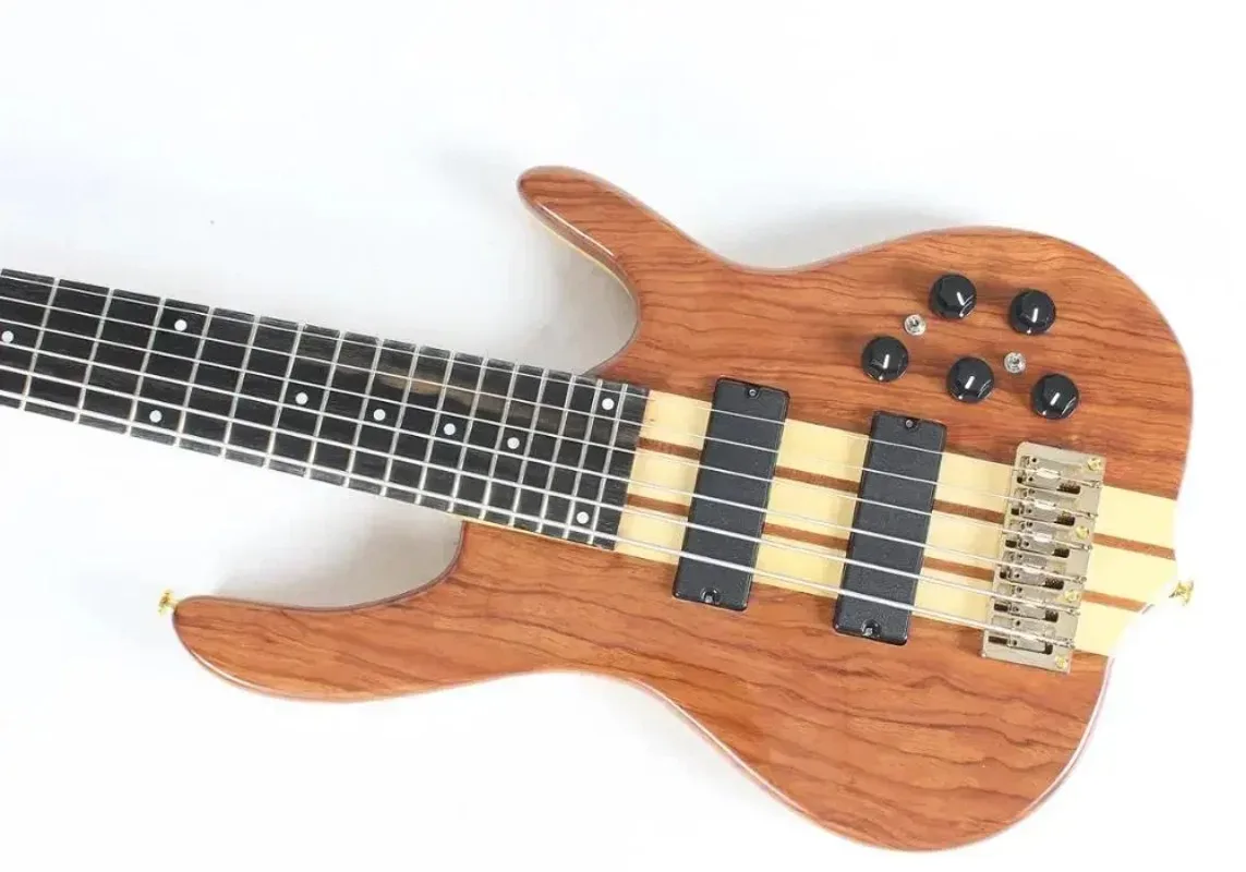 high quality custom OEM made in china neck thru through body 6 six string ebana electric bass guitar