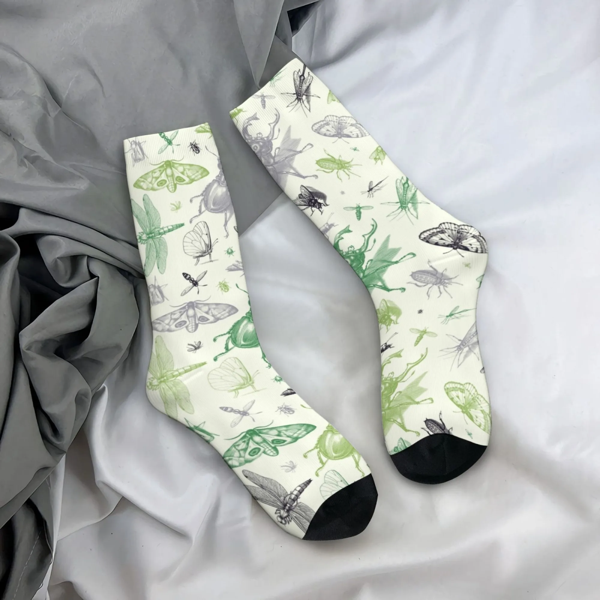Nature Science Insect Socks Novelty Funny Happy Men's Socks Breathable Anti-Slip Outdoor Travel Casual Fashion Socks Party Gift