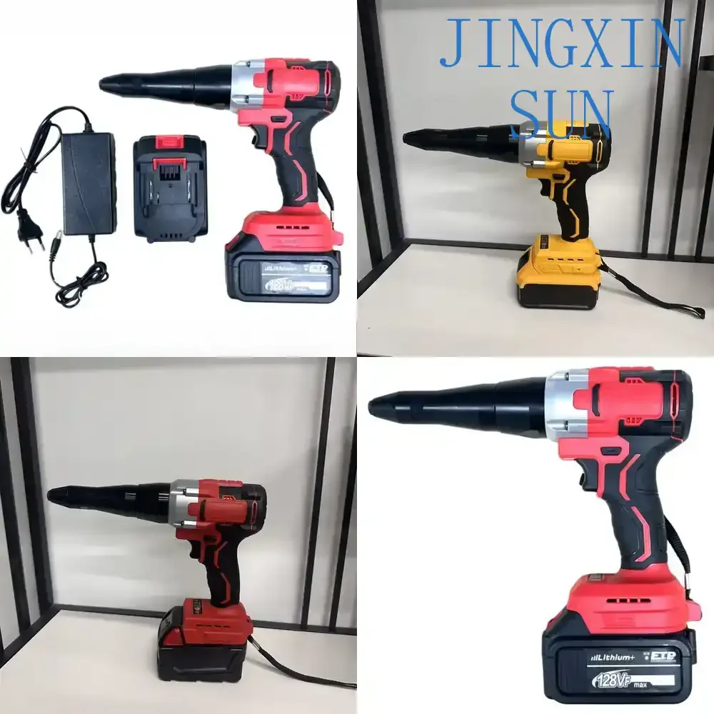Brushless Riveting Gun for Electric Automatic Nail Withdrawal Rechargeable Core Pulling Rivet Gun Manual Rivet Tool for DIY