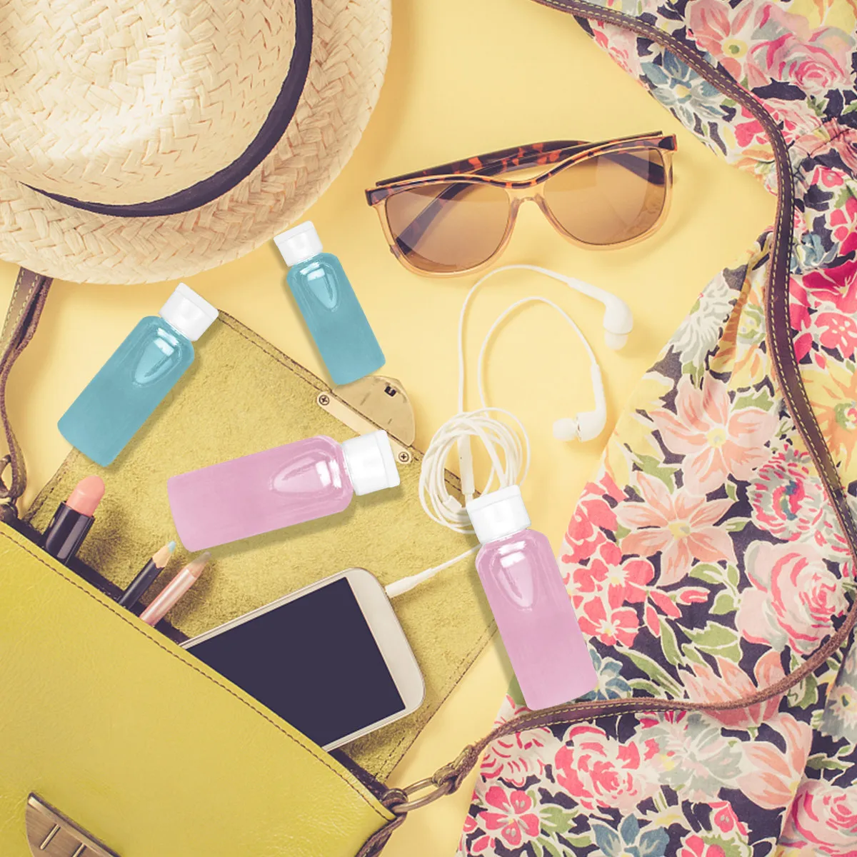 

Набор из 20 портативных дорожных флаконов с откидной крышкой-бабочкой для шампуня, лосьона, кондиционера и туалетных принадлежностей, многоразовые