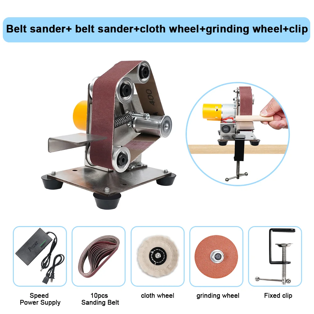 

COOLOOK Mini Belt Grinding Machine Tool Sharpening Machine Sanding Grinding Electric Sander Home Diy Polisher Machine